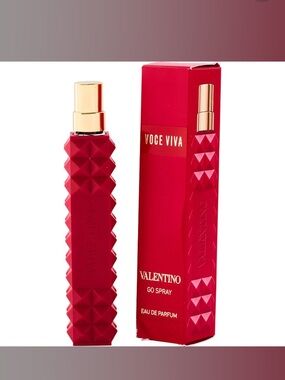 Valentino Voce Viva Travel Spray - Bold Red with Gold Accents NWB
